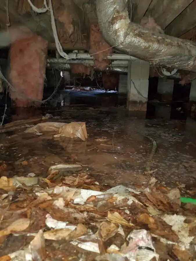 Crawl space flood assessment for Commercial Water Damage Restoration in Fair Lawn
